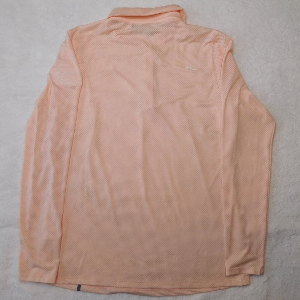 KJUS Peach Eve Long Sleeve Golf Polo | 1/4 Button Down | Gamble Sands | EUC | M - Picture 2 of 9